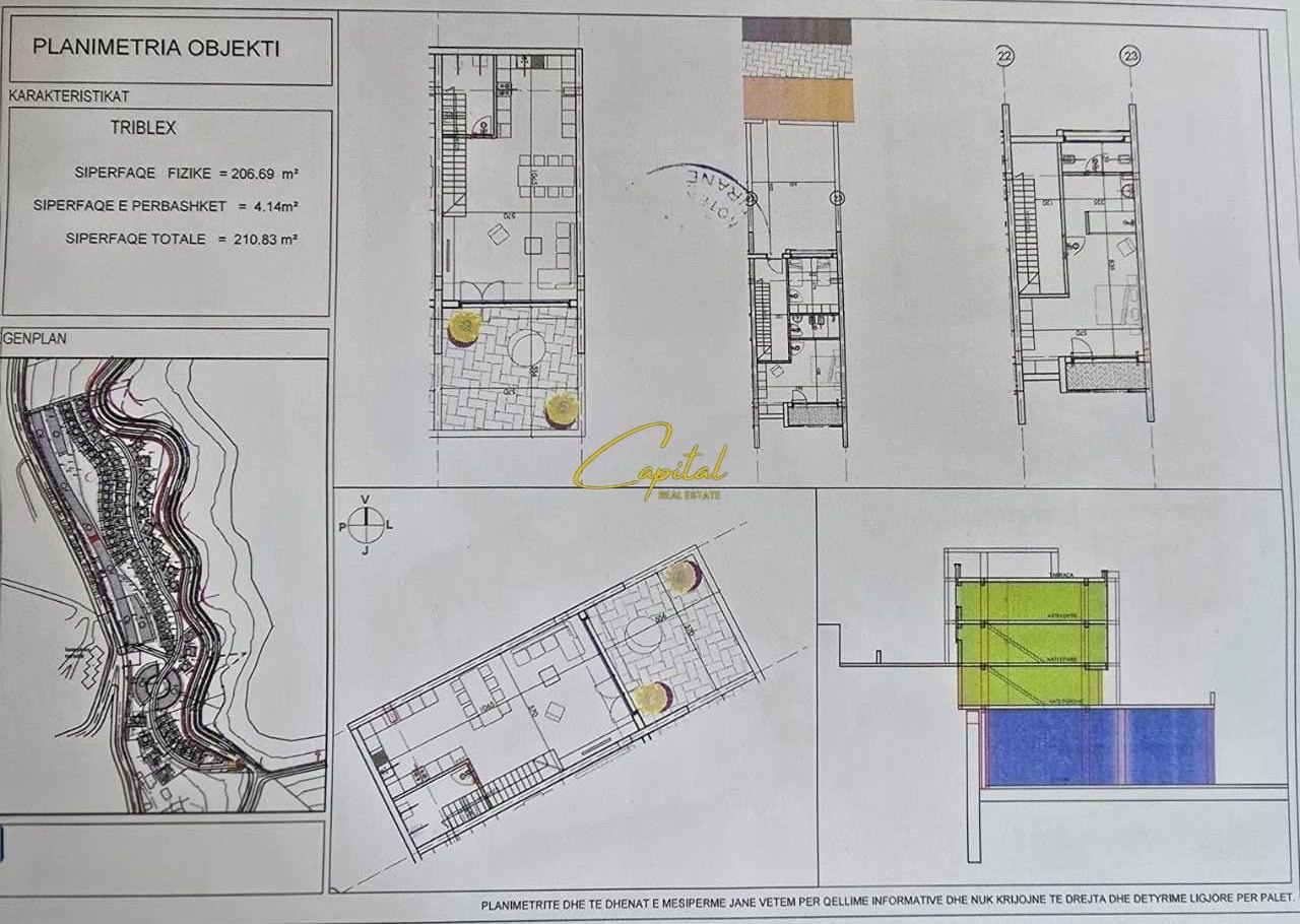 SHITET APARTAMENT TRIPLEX 210 M2 LIQENI I FARKES 390.000 EURO