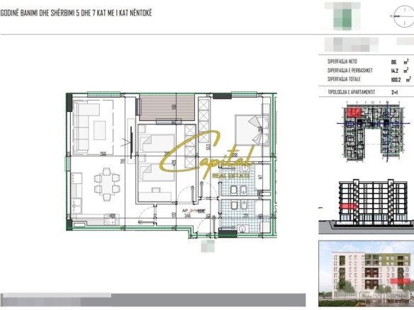 SHITET APARTAMENT 2+1 PASKUQAN 121.000 EURO