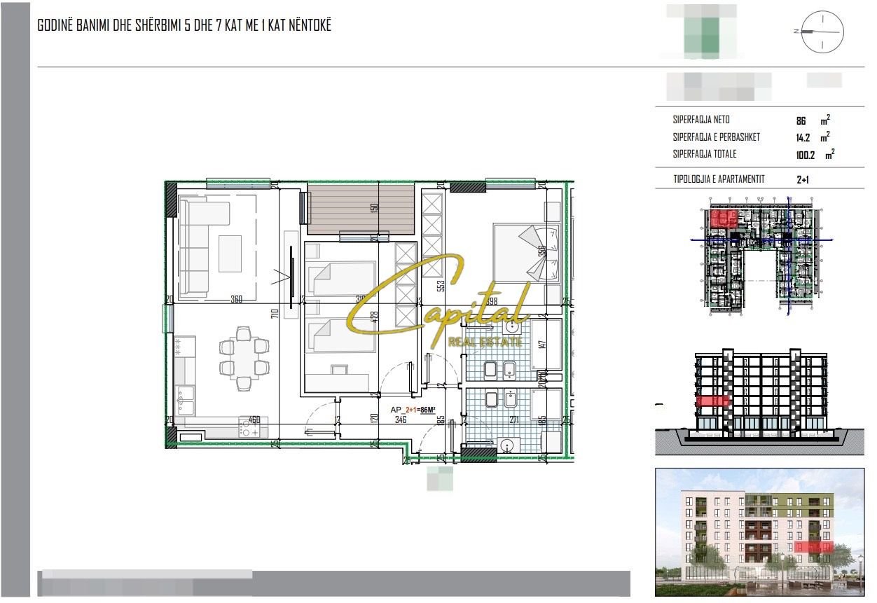 SHITET APARTAMENT 2+1 PASKUQAN 121.000 EURO