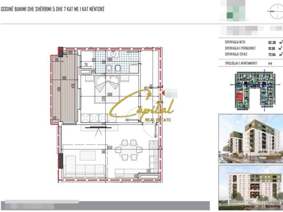 SHITET APARTAMENT 1+1 PASKUQAN 88.000 EURO