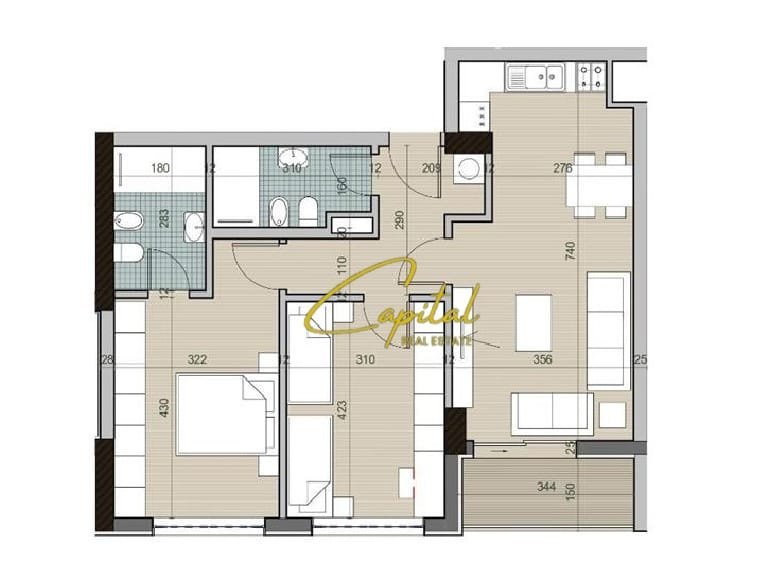 SHITET APARTAMENT 2+1+2 UNIVERS CITY 120.000 EURO
