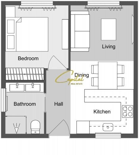 SHITET APARTAMENT 1+1 PAZARI I RI 167.500 EURO