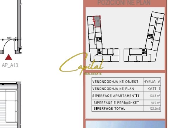 SHITET APARTAMENT 3+1 RRUGA 5 MAJI 189.000 EURO