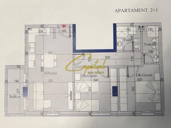 SHITET APARTAMENT 2+1 ISH SHESHI SHQIPONJA 126.000 EURO