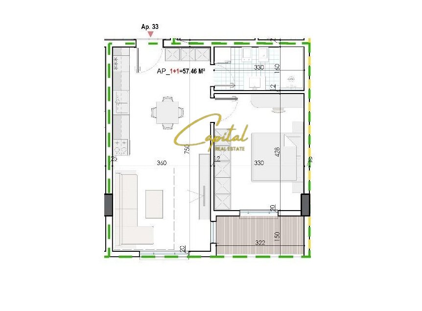 SHITET APARTAMENT 1+1 KAMEZ 80.000 EURO