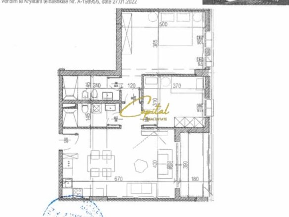SHITET APARTAMENT 2+1+2 ISH PARKU 220.000 EURO