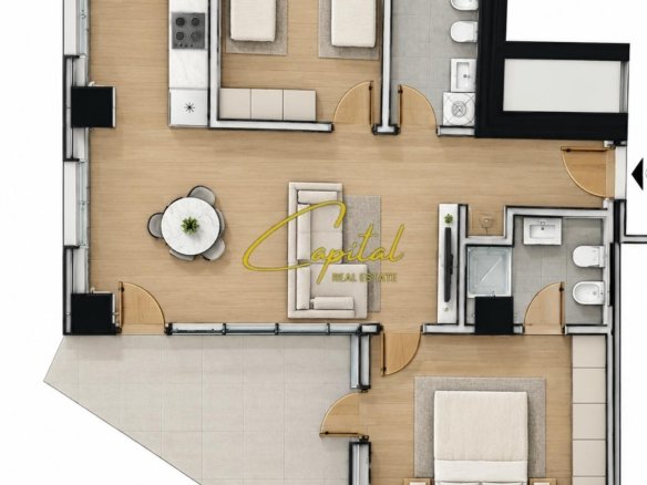 SHITET APARTAMENT 2+1 RIVER PARK RESIDENCE 115.000 EURO