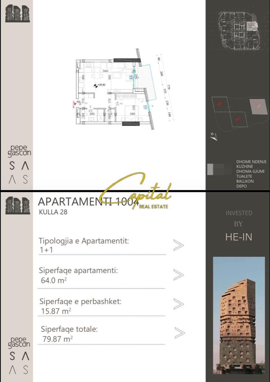 SHITET APARTAMENT 1+1 ISH SHESHI SHQIPONJA 107.824 EURO