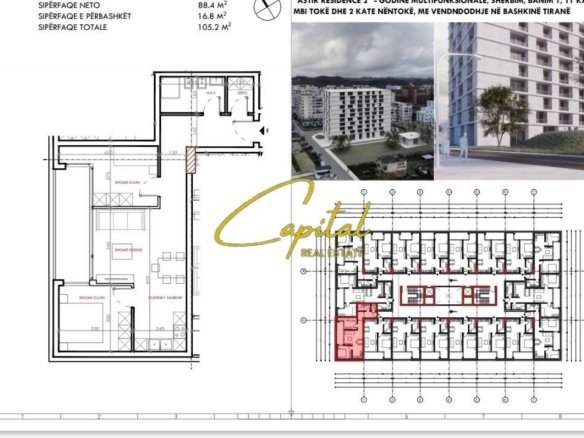 SHITET APARTAMENT 2+1 ASTIR RESIDENCE 2 115.500 EURO